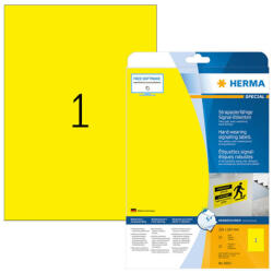 Herma 210*297 mm-es Herma A4 íves etikett címke, sárga színű (25 ív/doboz) (HERMA 8033) - etikett-cimke-shop