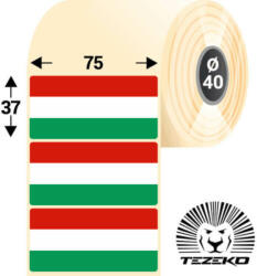 Tezeko Magyar Zászló etikett címke, 75 * 37 mm-es (1000 db/tekercs) (T0750003700-007) - etikett-cimke-shop
