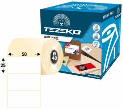 Tezeko 50 * 25 mm, öntapadós műanyag etikett címke (2500 címke/tekercs) (M0500002500-002) - etikett-cimke-shop