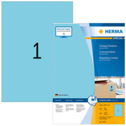 Herma 210*297 mm-es Herma A4 íves etikett címke, kék színű (100 ív/doboz) (HERMA 4403) - etikett-cimke-shop
