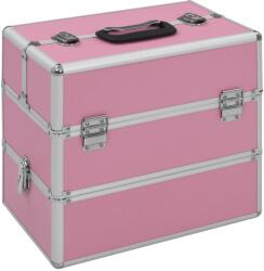 vidaXL Geantă de cosmetice, roz, 37 x 24 x 35 cm, aluminiu (91838) - comfy