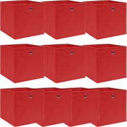  Cutii depozitare, 10 buc, roșu, 32x32x32 cm, textil (288363)