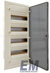 Hager Lakáselosztó süllyesztett 48 modulos elosztó szekrény átlátszó ajtóval Hager Golf VF412TD Süllyesztett kislakáselosztók és moduláris elosztók (HAGVF412TD)