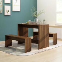  Set mobilier de bucătărie, 3 piese, maro, stejar, pal (812971)