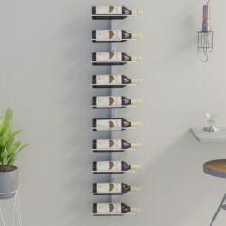  Suport sticle de vin, de perete, 10 sticle, alb, metal (340904) Suport sticla vin