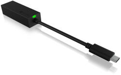 RaidSonic ADAPTOR RETEA Icy Box USB 3.0 Type-C la Interfata Ethernet Gigabit RJ-45, plastic, negru, "IB-LAN100-C3 (IB-LAN100-C3)