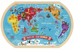 Tooky Toy Világtérkép fa puzzle állatokkal 36 db-os (TY123)