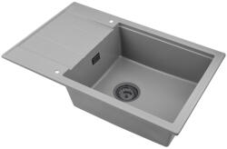 SINK Quality Mosogató minőségi Ferrum New 8010, 1 kamrás gránit mosogató 800x500x210 mm + grafit szifon, szürke, SKQ-FER. 8010. G. XB (SKQ-FER.8010.G.XB)