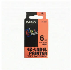 Casio Feliratozógép szalag XR-6RD1 6mmx8m Casio piros/fekete (XR6RD1) - bestoffice
