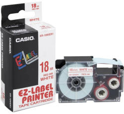 Casio Feliratozógép szalag XR-18WER1 18mmx8m Casio piros/fehér (XR18WER1) - bestoffice
