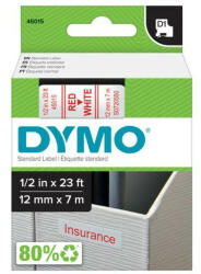 DYMO Feliratozógép szalag Dymo Letratag Dymo D1 S0720550/45015 12mmx7m, ORIGINAL, piros/fehér (S0720550) - bestoffice