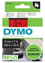 DYMO Feliratozógép szalag Dymo D1 S0720720/40917 9mmx7m, ORIGINAL, fekete/piros (S0720720)