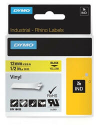DYMO Feliratozógép szalag Dymo 18432 12mmx5, 5m, ORIGINAL, fekete/sárga (18432) - bestoffice
