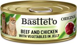 Basttet`o Original Carne de vită cu pui și legume în jeleu pentru pisici 85g (cutie)