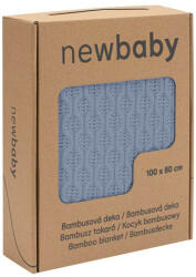 NEW BABY Bambusz kötött takaró New Baby mintával 100x80 cm blue