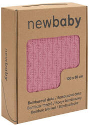 NEW BABY Bambusz kötött takaró New Baby mintával 100x80 cm pink - pindurka