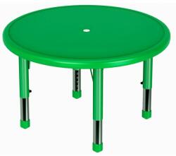 OOKEE Masa rotunda, 85 cm diametru, verde, din plastic, reglabila, marimea 0-3 pentru gradinita (YCY0072V)