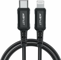 ACEFAST Кабел за зареждане Acefast MFI от USB Type C към Lightning, 1.8m, 30W, 3A, Черен (C4-01-C-L black)