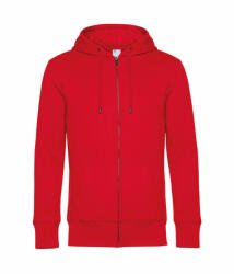 B&C Collection Férfi kapucnis hosszú ujjú pulóver B and C KING Zipped Hooded XL, Piros