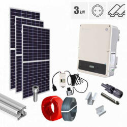 QCells Kit fotovoltaic 3.28 kW on grid, panouri QCells, invertor monofazat GoodWe, tigla ceramica ondulata (KIT-PV-3.28KW-M-QCEL2776119)