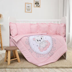 Lorelli Set lenjerie de pat pentru copii Lorelli - Crin, urs, roz (20800145902)