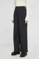 Answear Lab pantaloni femei, culoarea negru, drept, high waist BMYX-SPD03R_99X