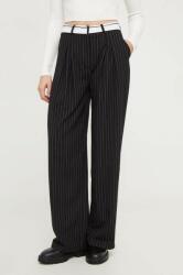 Answear Lab pantaloni de bumbac culoarea negru, lat, high waist BMYX-SPD047_99X