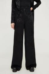 Answear Lab pantaloni femei, culoarea negru, lat, high waist BMYX-SPD048_99X
