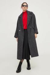 ANSWEAR palton de lana culoarea negru, de tranzitie, oversize BMYX-KPD03W_99X
