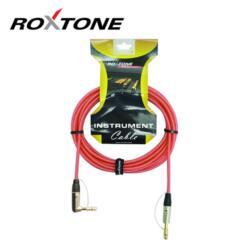 Roxtone MGJJ170L3-TRD Master series 6, 3 Jack - 6, 3 pipa Jack professzionális gitárkábel, 3m (transparent piros)