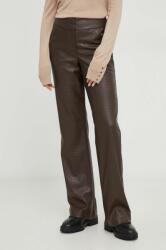 Answear Lab pantaloni femei, culoarea maro, evazati, high waist BMYX-SPD03Y_88X