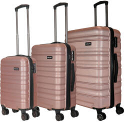 HaChi Orlando rose gold 4 kerekű 3 részes bőrönd szett (Orlando-szett-rosegold)