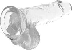 X Ray Xray tapadótalpas zselés dildó herékkel 11 cm - áttetsző