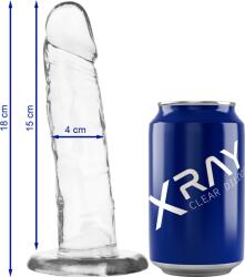 X Ray Xray tapadótalpas zselés dildó 18 cm - áttetsző