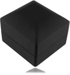 Ekszer Eshop LED-es díszdoboz gyűrűkhöz - matt fekete színben, négyzet alakú