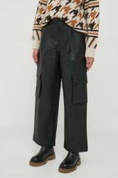 United Colors of Benetton nadrág női, fekete, magas derekú széles - fekete 36 - answear - 31 990 Ft