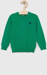 Benetton gyerek pamut pulóver zöld, könnyű - zöld 98