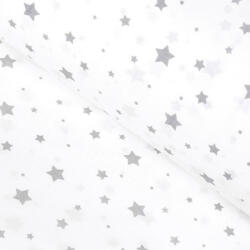 Goldea țesătură din bumbac 100% simona - steluțe gri pe alb 160 cm