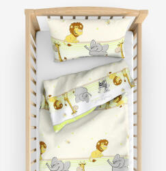 Goldea gyermek pamut ágyneműhuzat kiságyba - szafari 100 x 135 és 40 x 60 cm