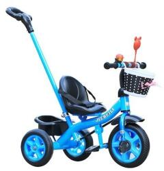  Tricicleta cu pedale pentru copii 2-5 ani, cu maner parental detasabil, albastra (BICI80041)