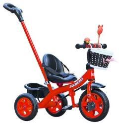  Tricicleta cu pedale pentru copii 2-5 ani, cu maner parental detasabil, rosu (BICI80043)
