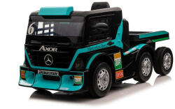 Camion electric pentru copii Mercedes Axor albastru cu platforma si ecran LCD (Mercedes Axor blue)