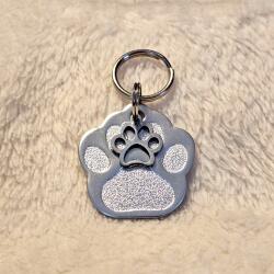 Mancs alakú ezüst színű kutyabiléta, mancs medállal (ALEZMAM2)