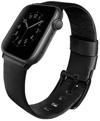 Curea Apple Watch Uniq Leather Mondain pentru Series 3/4/5 6/SE 42/44mm Negru (8886463667736)