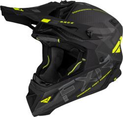 FXR Racing Cască Enduro - Cross - Snowmobil FXR RACING HELIUM CARBON W / QUICK RELEASE BUCKLE 2023 · Negru / Verde-Flou