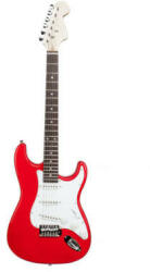 Elektromos gitár szett kezdőknek, ajándék erősítővel - piros-fehér (HOP1000983-1)