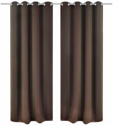  Vidaxl 2 db barna sötétítőfüggöny fém fűzőlyukakkal 135 x 175 cm 132200