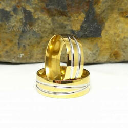  Arany-ezüstszínű nemesacél gyűrű - tanitaekszer - 4 300 Ft