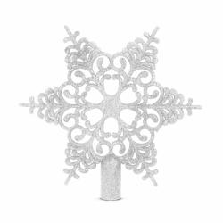 Family Collection Karácsonyfa csúcsdísz - hópehely alakú - 20 x 20 cm - ezüst (58608B) - tipparuhaz