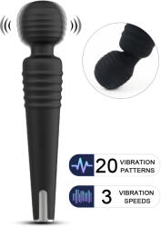 Paloqueth Deep Personal Massager for Muscle Soreness Relief with 20 Vibrations Black Vibrator
